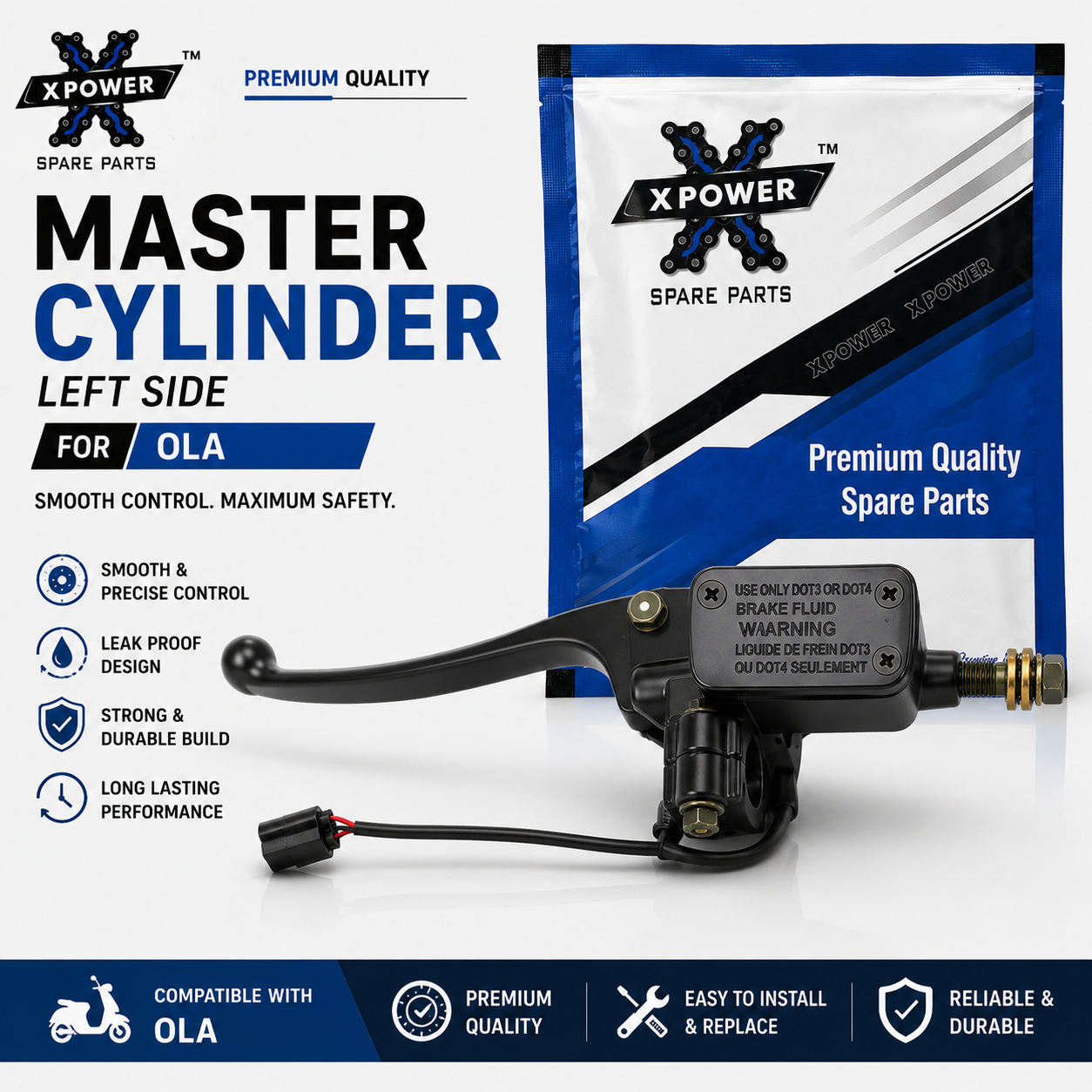 X Power Left Side Master Cylinder for OLA Electric Scooter | Premium Brake Master Cylinder Assembly