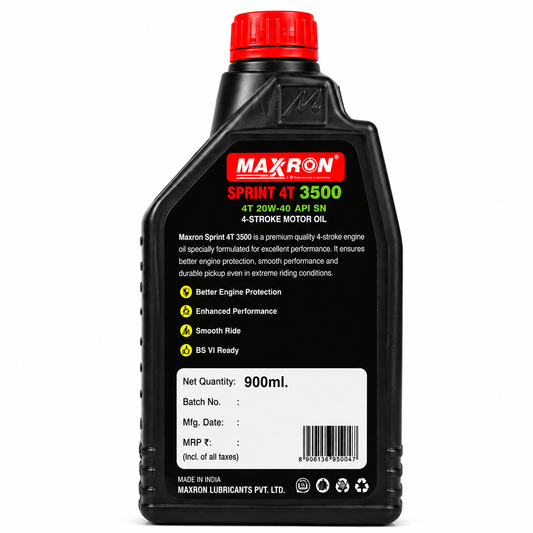 Span ScrewMaxxron Sprint 4T 3500 20W-40 API SN Motorcycle Engine Oil – 900 ml