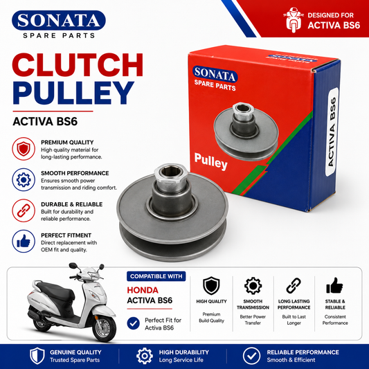 SONATA Clutch Pulley Assembly for Honda Activa BS6 | Premium CVT Driven Pulley | Genuine Replacement