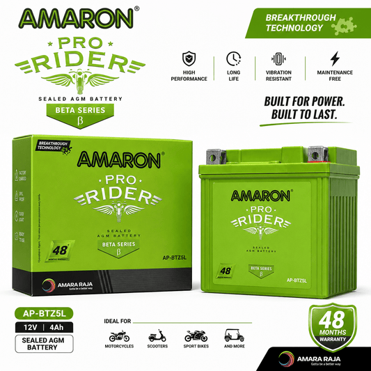 Span ScrewAmaron Pro Rider AP-BTZ5L Sealed AGM Two Wheeler Battery | 12V 4AhTwo Wheeler Battery