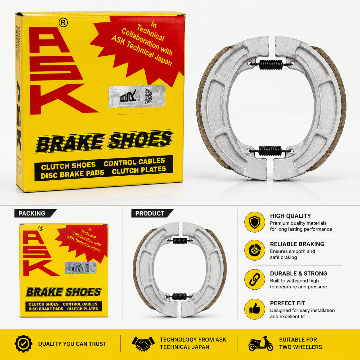 Span ScrewASK Brake Shoe for Honda Activa | High Quality & Durable