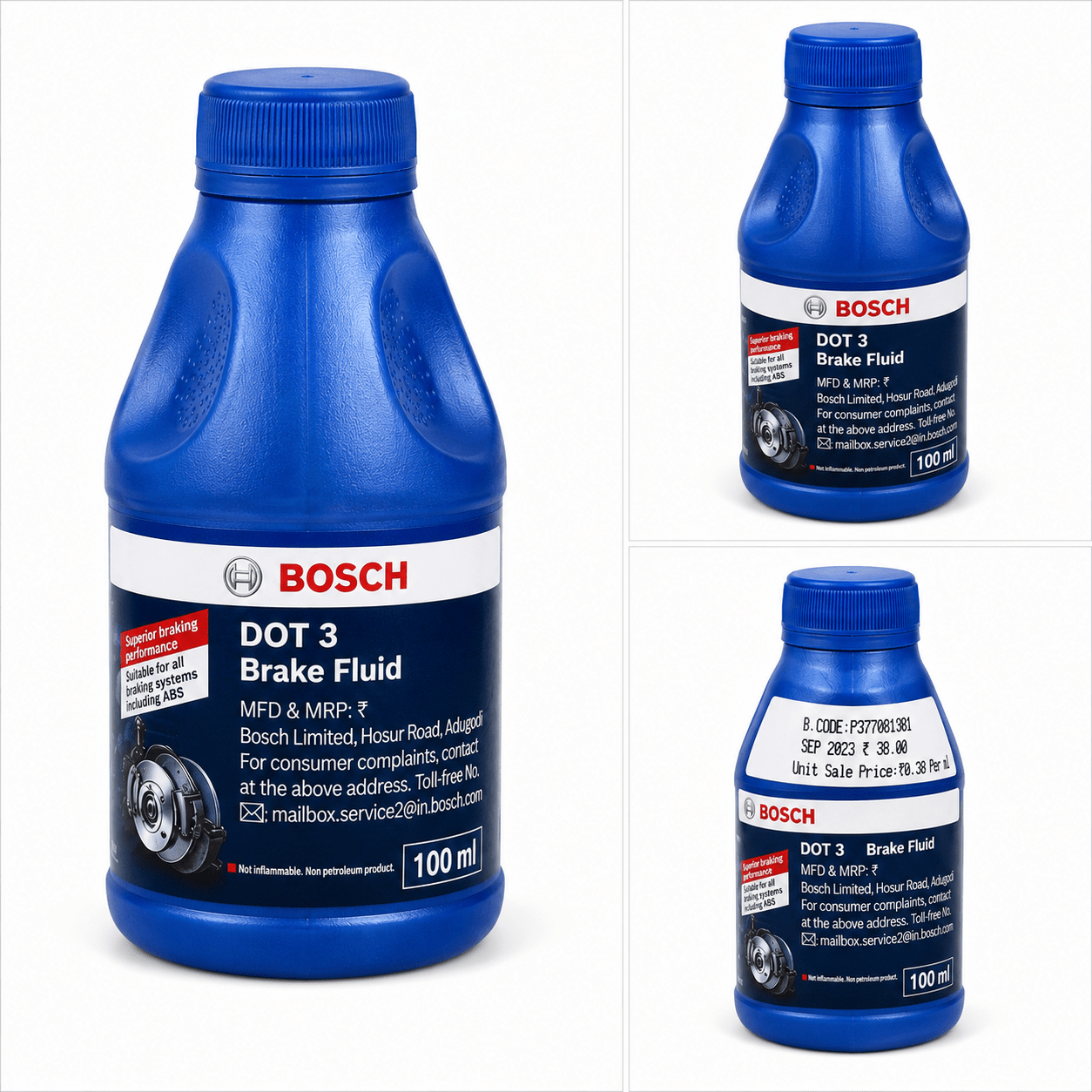Span ScrewBosch DOT 3 Brake Fluid 100ml | Premium Hydraulic Brake Fluid for Cars & Motorcycles