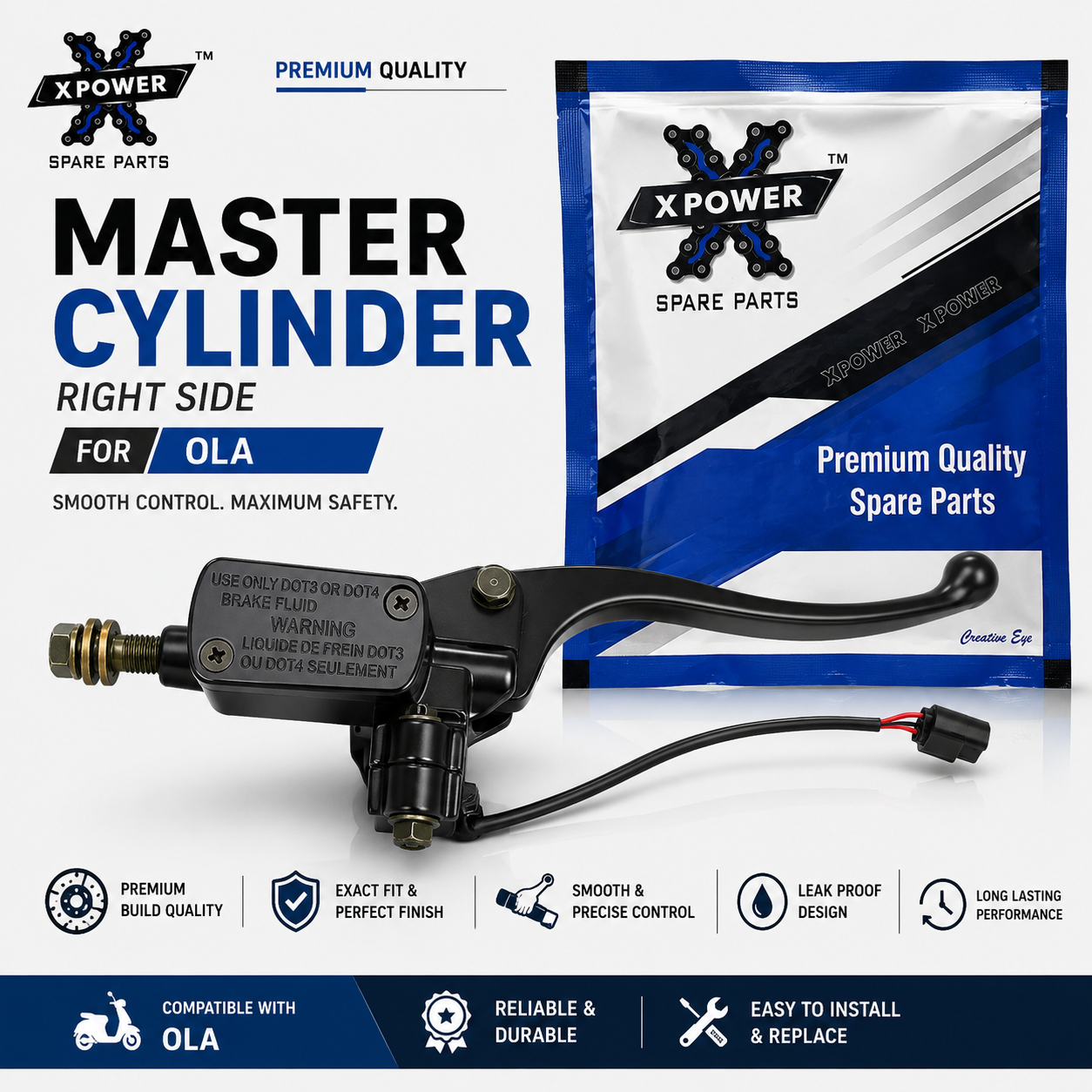 X Power Right Side Master Cylinder for OLA Electric Scooter | Front Brake Master Cylinder Assembly