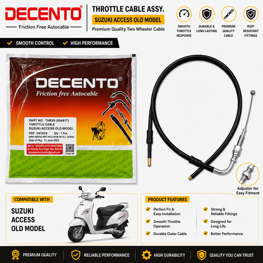 Span ScrewDecento Throttle Cable Assembly for Suzuki Access Old Model | Friction Free Accelerator CableAccelerator Cable