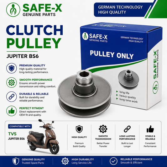SAFE-X Clutch Pulley for TVS Jupiter BS6 | Premium CVT Driven Pulley Assembly | Heavy Duty Scooter Spare Part