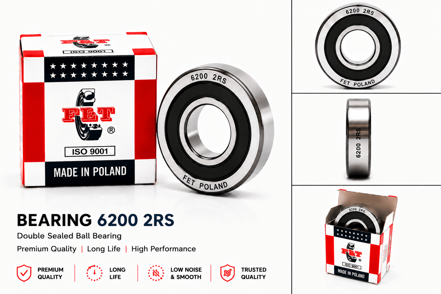 Span ScrewFET 6200 2RS Double Sealed Ball Bearing | Premium Two Wheeler Bearing