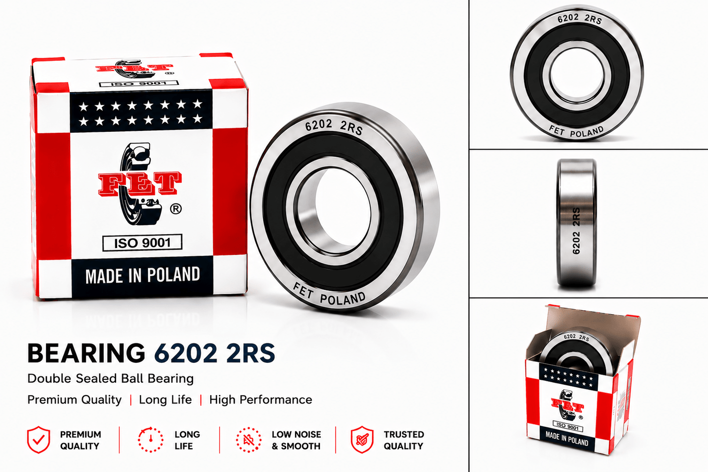 Span ScrewFET 6202 2RS Double Sealed Ball Bearing | Premium Two Wheeler Bearing