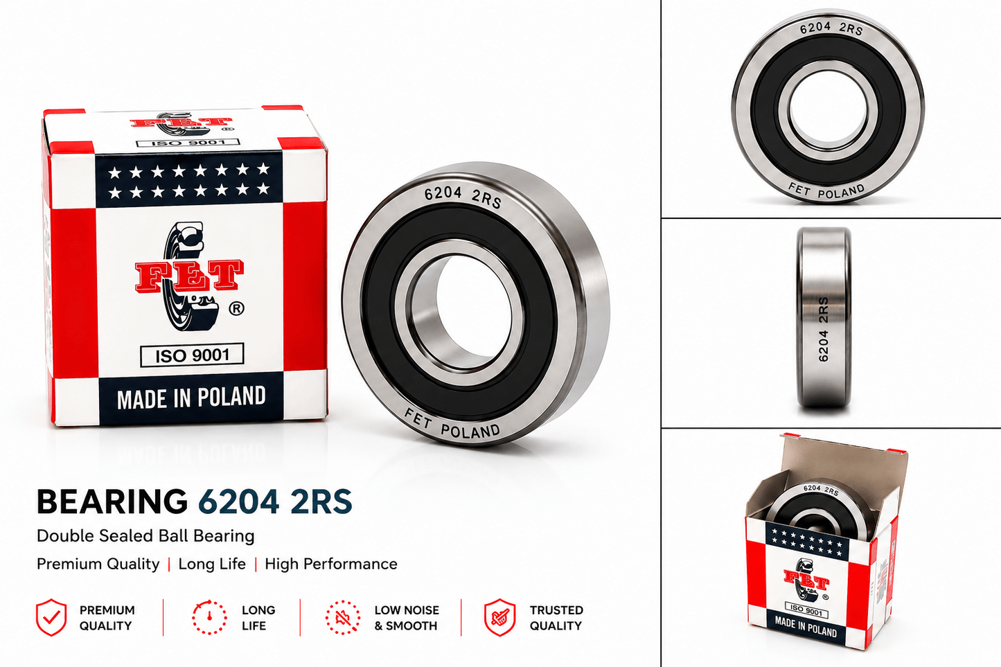 Span ScrewFET 6204 2RS Double Sealed Ball Bearing | High Performance Bearing