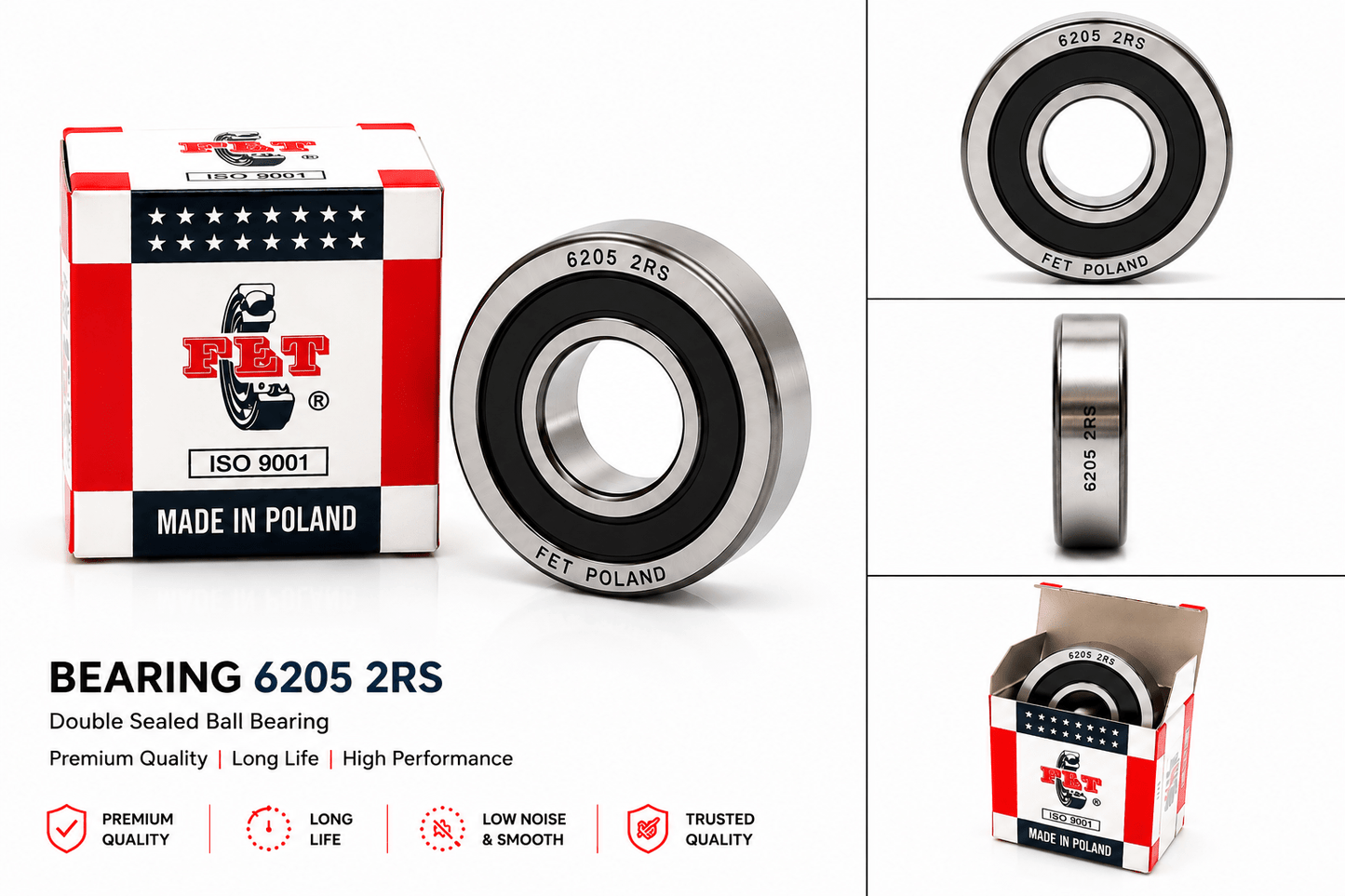 Span ScrewFET 6205 2RS Double Sealed Ball Bearing | Premium Heavy Duty Bearing