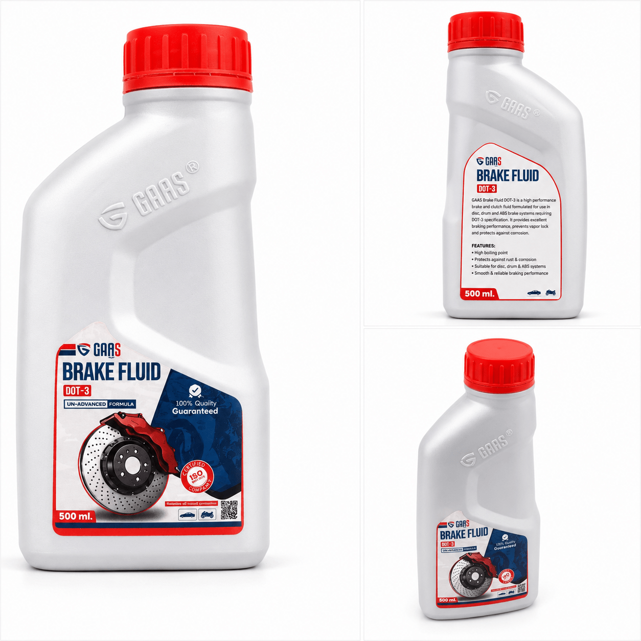 Span ScrewGARS Brake Fluid DOT-3 500ml | High Performance Brake Fluid for Cars & Motorcycles