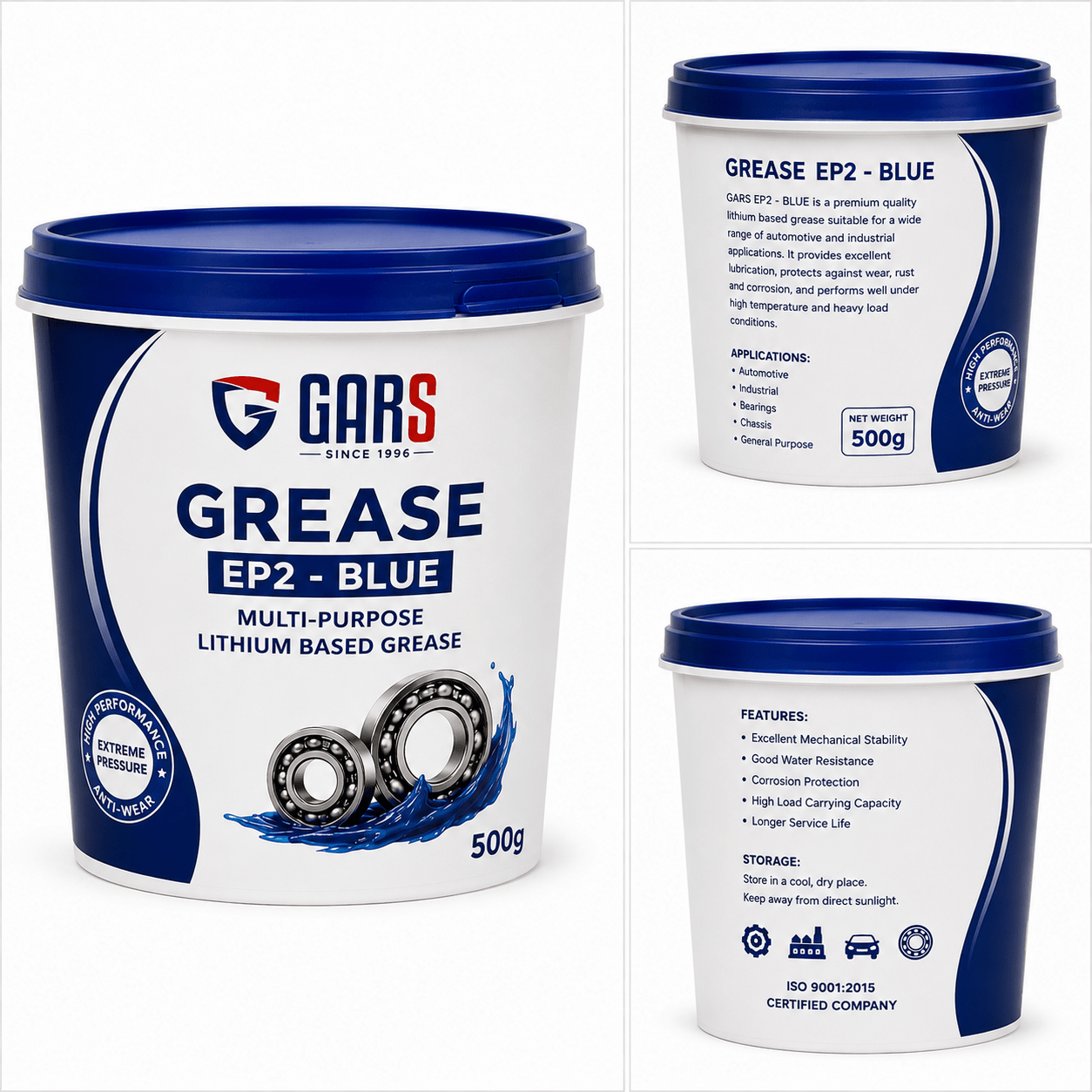 Span ScrewGARS EP2 Blue Grease 500g | Premium Multi-Purpose Lithium EP Grease for Bearings & Automotive Applications