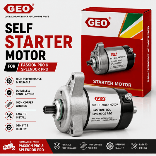 Span ScrewGEO Self Starter Motor for Hero Passion Pro & Splendor Pro | Premium Electric Starter Motor AssemblySelf Starter Motor