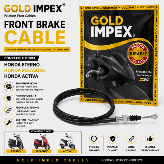 Span ScrewGold Impex Front Brake Cable for Honda Eterno, Hero Pleasure & Honda Activa | Friction Free | Premium Replacement CableFront Brake Cable