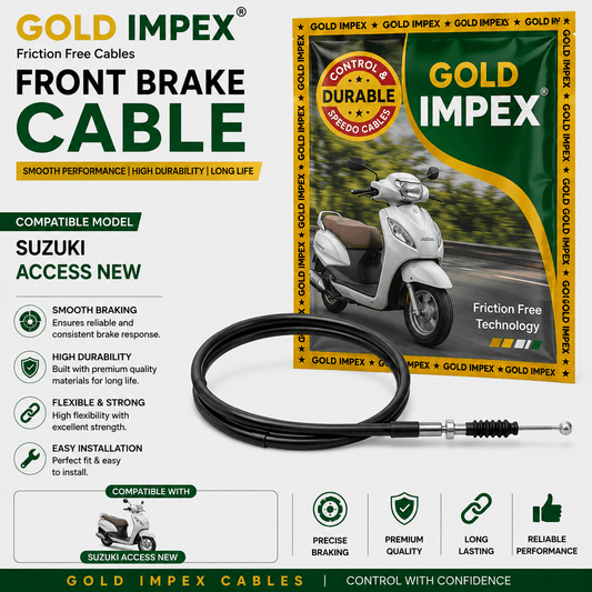 Span ScrewGold Impex Front Brake Cable for Suzuki Access New | Friction Free CableFront Brake Cable