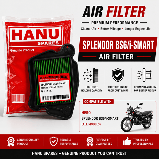 Span ScrewHANU Air Filter for Hero Splendor BS6 / i-Smart | Two Wheeler Air Filter