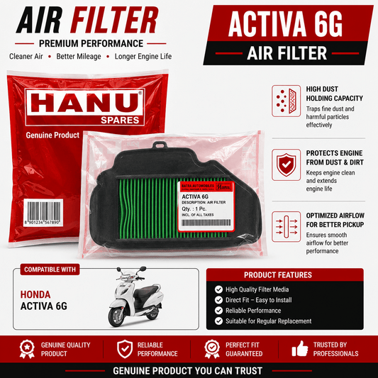 Span ScrewHanu Air Filter for Honda Activa 6G | Scooter Engine Air Filter