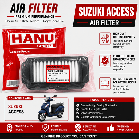 Span ScrewHANU Air Filter for Suzuki Access | Premium Two Wheeler Air Cleaner Filter