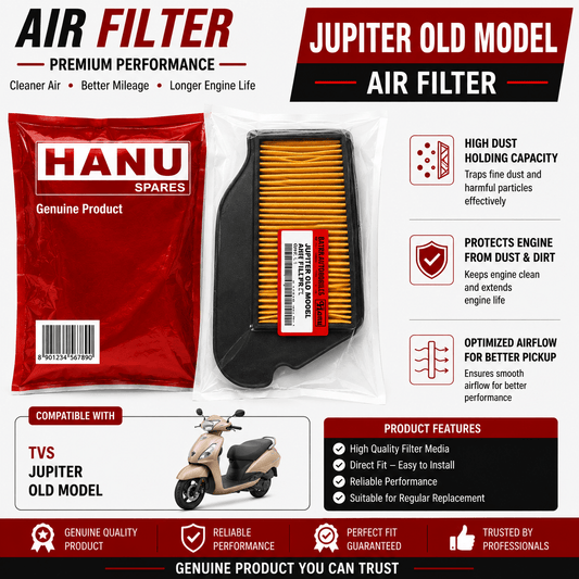 Span ScrewHanu Air Filter for TVS Jupiter Old Model | Replacement Scooter Air Filter