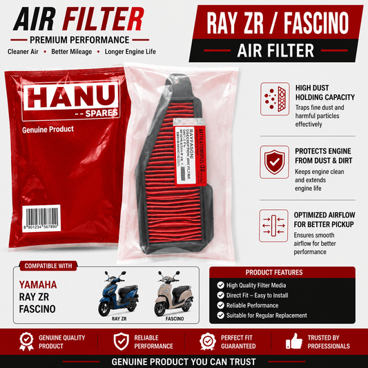 Span ScrewHanu Air Filter for Yamaha Ray ZR / Fascino | Scooter Replacement Air Filter