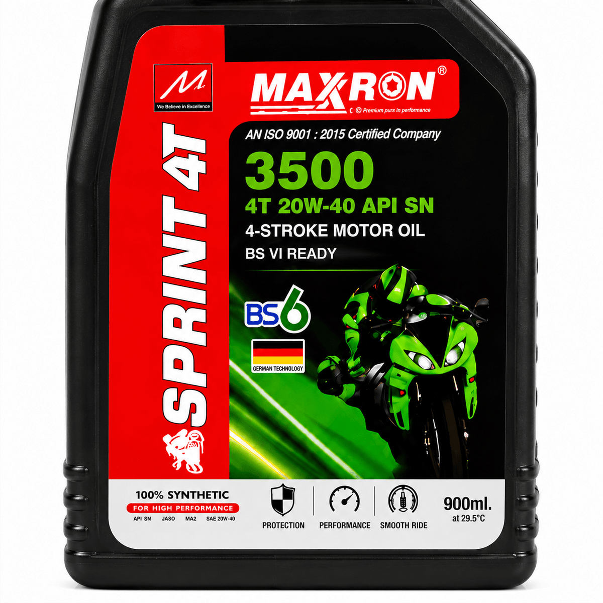 Span ScrewMaxxron Sprint 4T 3500 20W-40 API SN Motorcycle Engine Oil – 900 ml