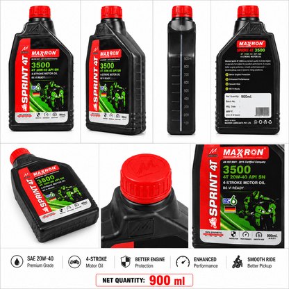 Span ScrewMaxxron Sprint 4T 3500 20W-40 API SN Motorcycle Engine Oil – 900 ml