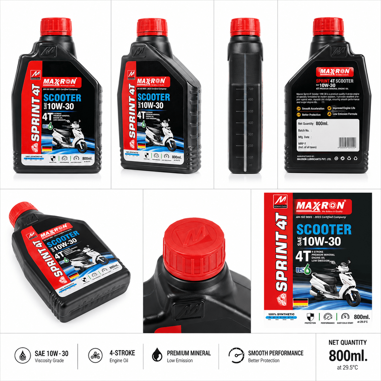 Span ScrewMaxxron Sprint 4T Scooter Engine Oil SAE 10W-30 – 800ml