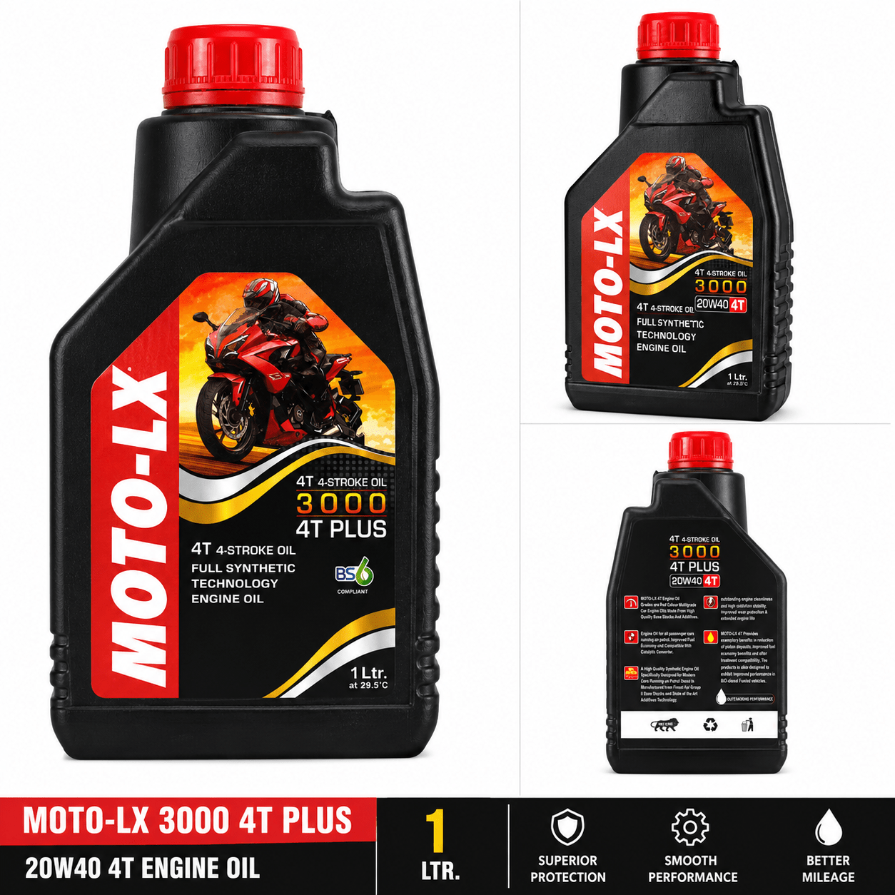 Span ScrewMOTO-LX 3000 4T Plus 20W40 4T Full Synthetic Technology Engine Oil – 1 LitreEngine Oil