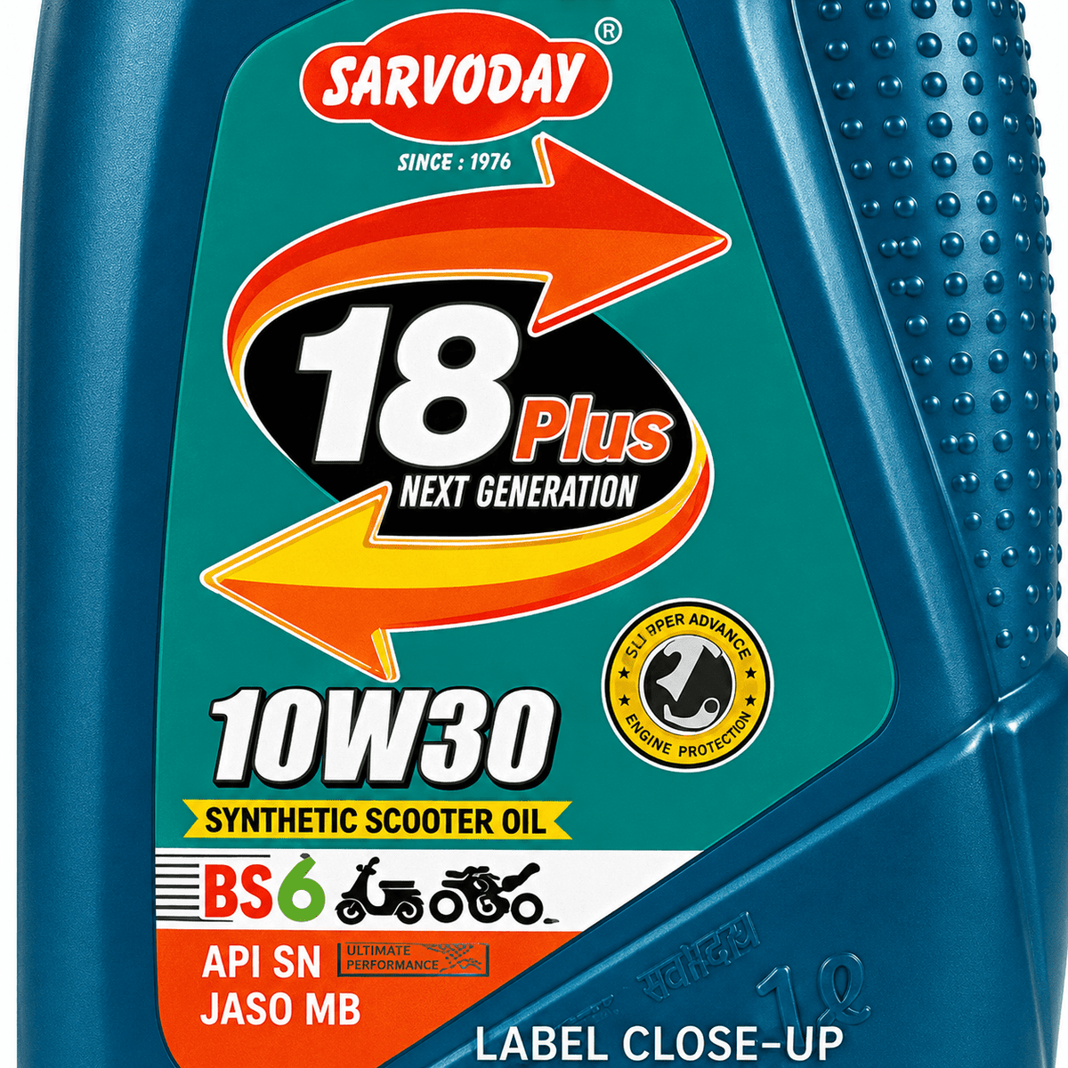 Span ScrewSarvoday 18 Plus 10W30 Synthetic Scooter Engine Oil – 800 ml | API SN | JASO MB