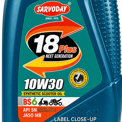 Span ScrewSarvoday 18 Plus 10W30 Synthetic Scooter Engine Oil – 800 ml | API SN | JASO MB