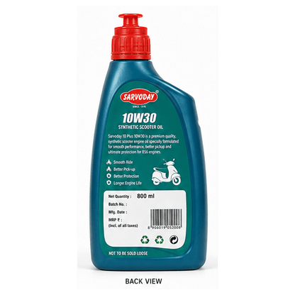Span ScrewSarvoday 18 Plus 10W30 Synthetic Scooter Engine Oil – 800 ml | API SN | JASO MB