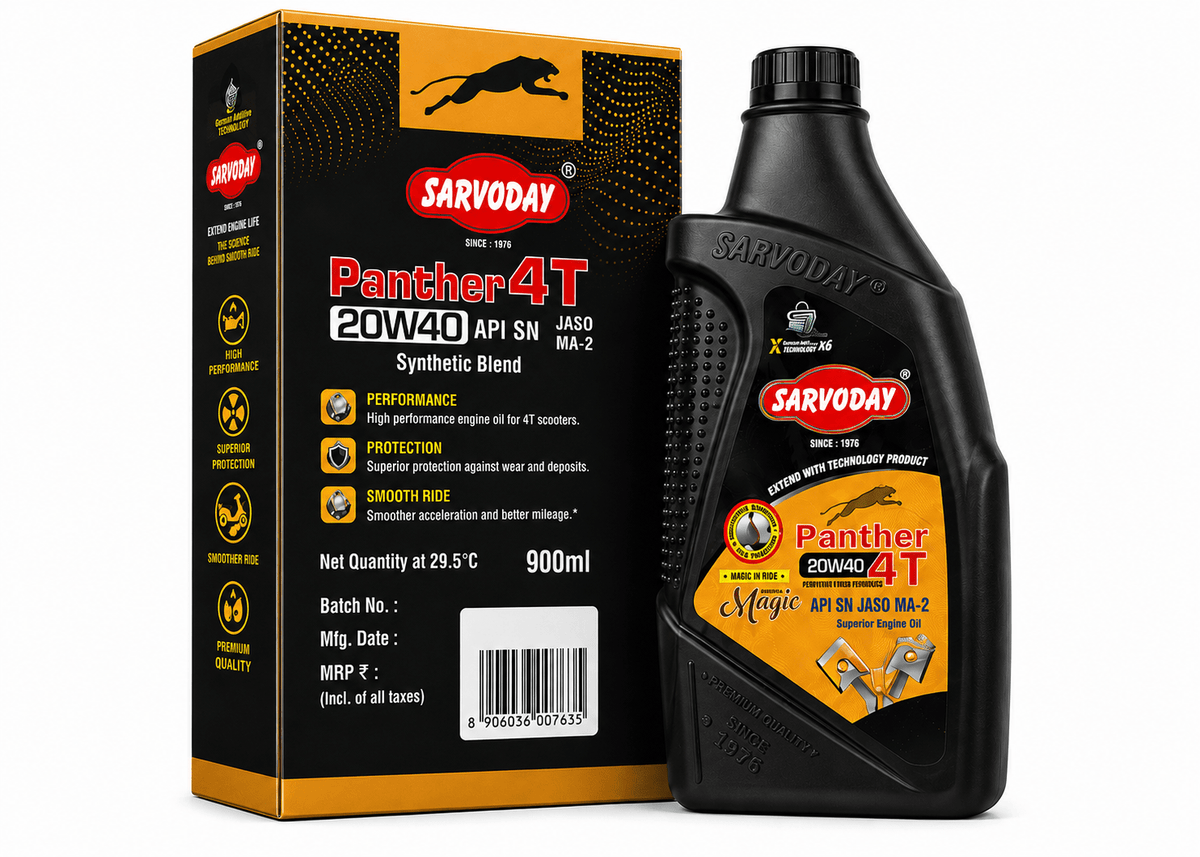 Span ScrewSarvoday Panther 4T 20W-40 Engine Oil – 900ml | API SN JASO MA-2