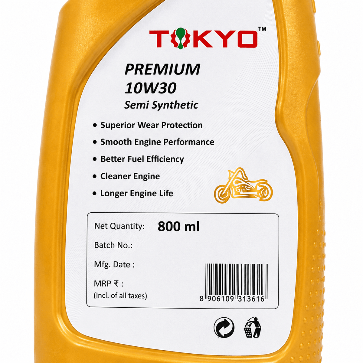 Span ScrewTokyo Premium 10W-30 Semi Synthetic 4T Motorcycle Engine Oil – 800 ml
