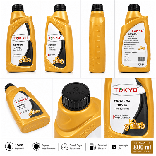 Span ScrewTokyo Premium 10W-30 Semi Synthetic 4T Motorcycle Engine Oil – 800 ml